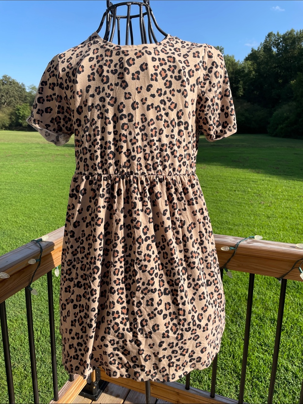 wild fable Leopard Print Babydoll Dress in Tan & Black